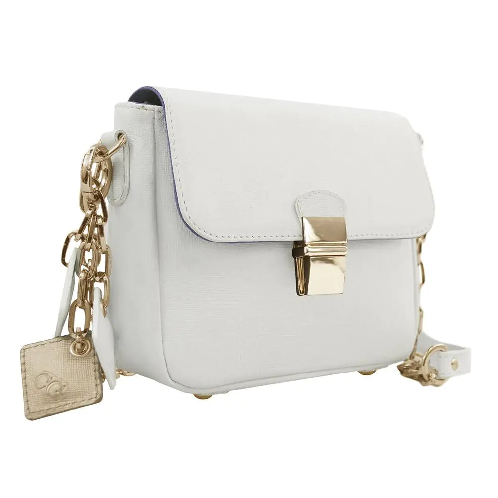 Leather Handbag-White | VA